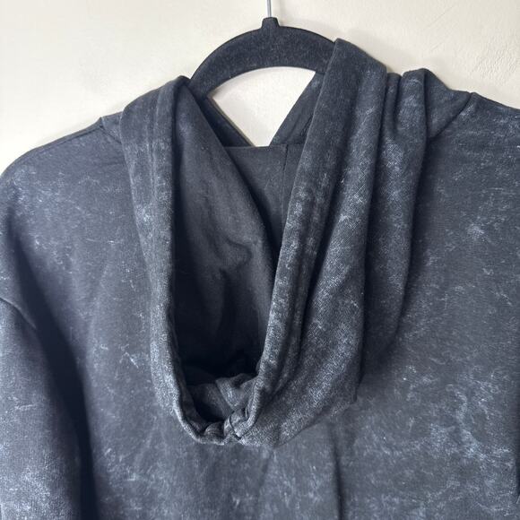 Nirvana Unisex Pullover Hoodie Sweatshirt Yellow Smiley Black Acid Wash SZ Small - Picture 5 of 7